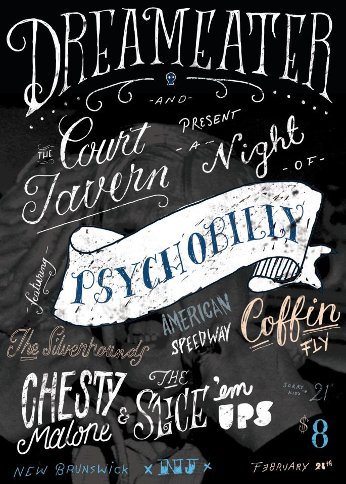 typography   poster design lettering punk rock Rockabilly