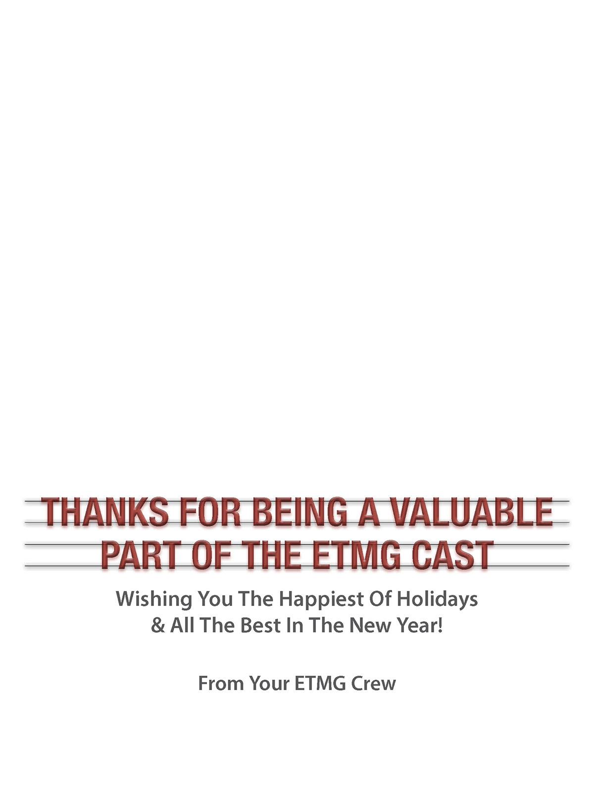 Holiday card thank you print design ETMG