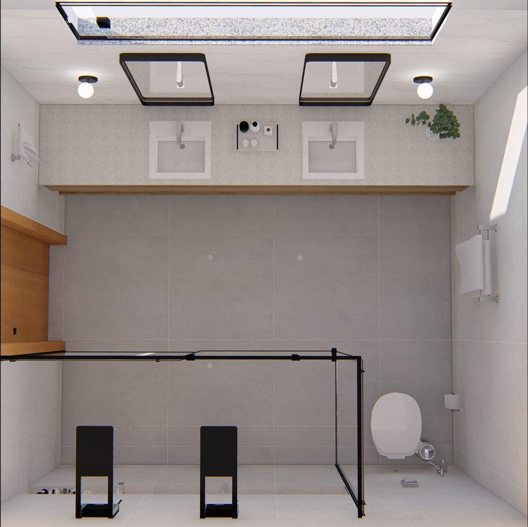 banheiro bathroom Interior ARQUITETURA Render interior design  Contemporaneo