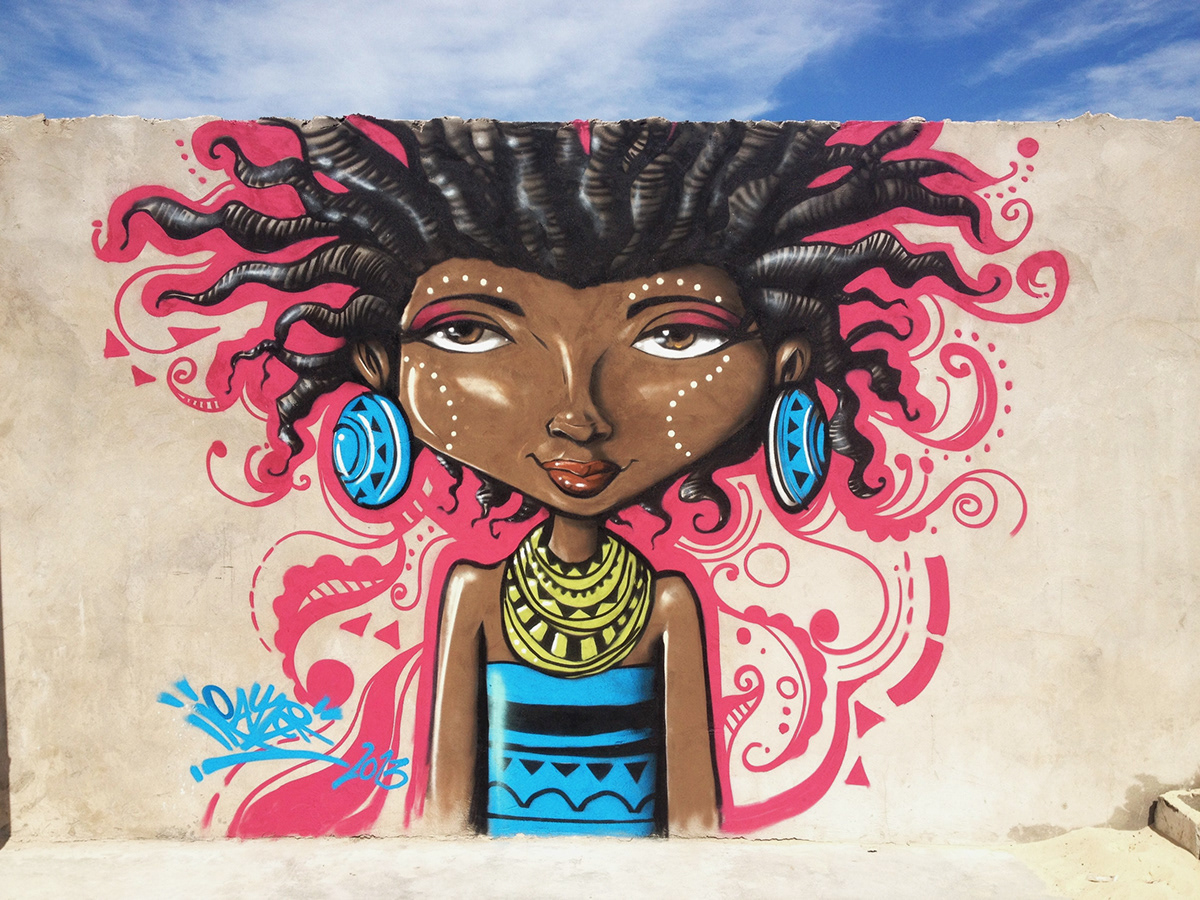 spraypaint Urban wall african
