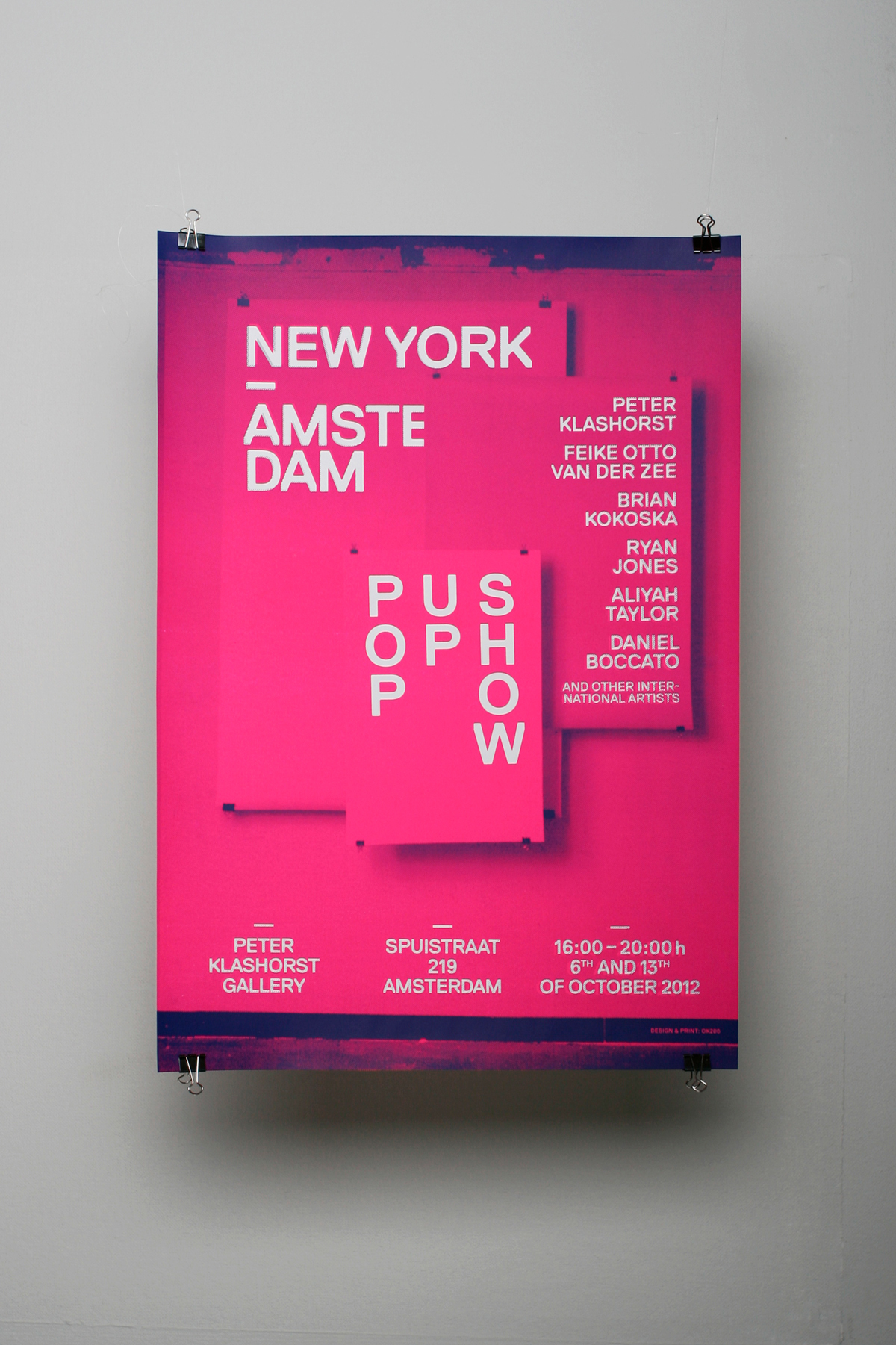 silkscreen poster flyer fluor fluoride hand printed Exhibition  amsterdam New York art artist klashorst gallery