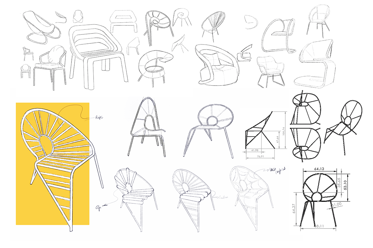 3D chair design furniture metal modern