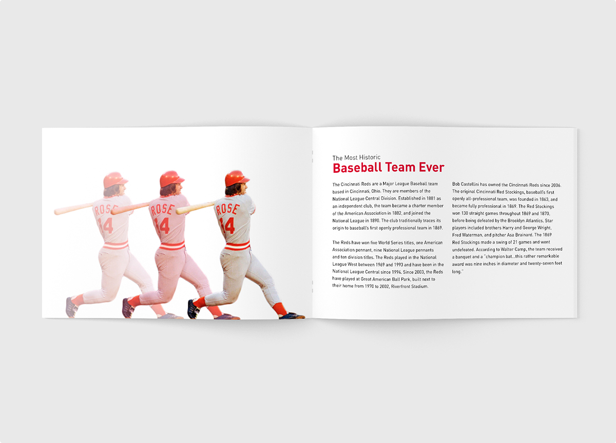 cincinnati Cincinnati Reds magazine editorial type sports baseball Reds pete rose Magazine design