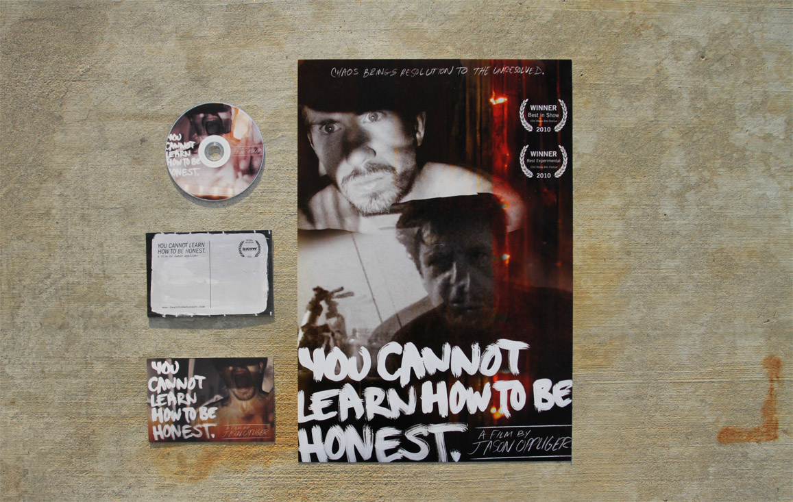 movie poster You Cannot Learn How to be Honest Jason Oppliger Anthony Wyborny experimental press kit postcards DVD