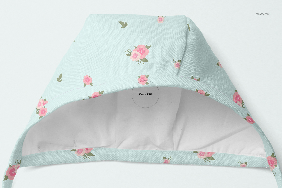 mock-up Mockup Fashion  cap mockups template printed Custom baby bonnet
