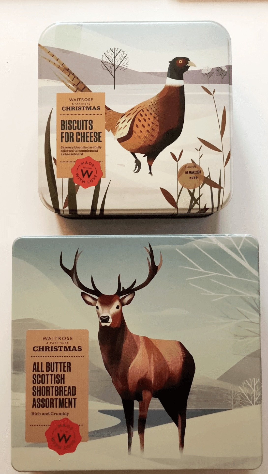 ILLUSTRATION  winter Nature stag pheasant mountains snow Packaging Waitrose Christmas