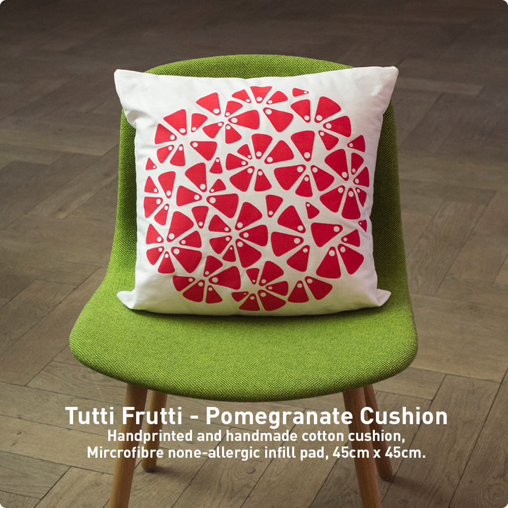 cushion print frutis Colourful  girly Screenprinting