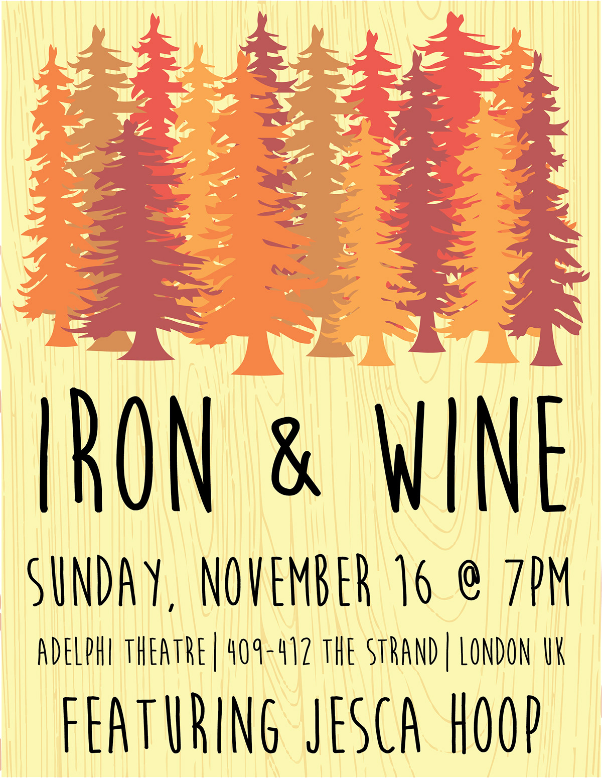 Iron & Wine concert poster concert ticket