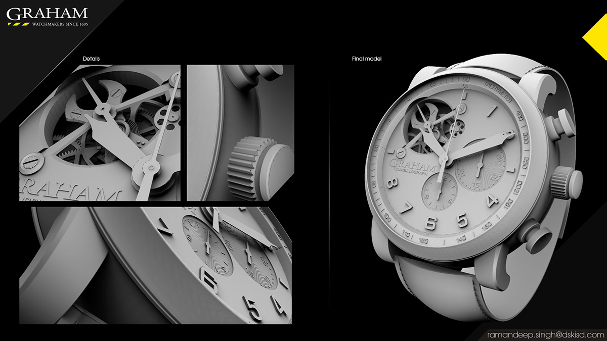 modelling rendering Graham Tourbillograph Alias keyshot photoshop watch