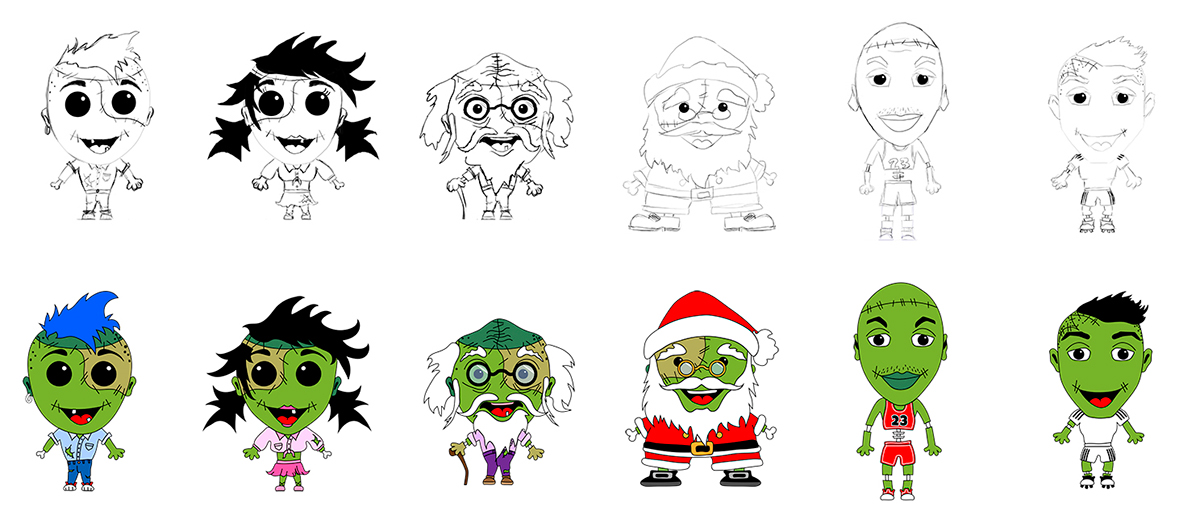 zombie boy girl grandpa Santa Claus jordan Ronaldo game