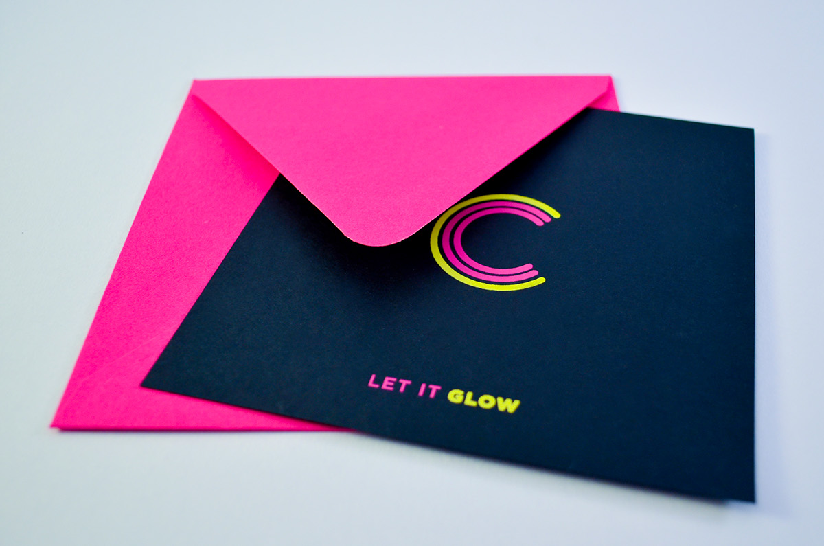 neon  glow Bat Mitzvah Invitation