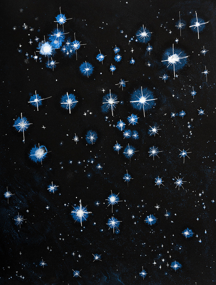 abstract acrylic cosmos night painting   Space  stars universe metallic NEBULAS
