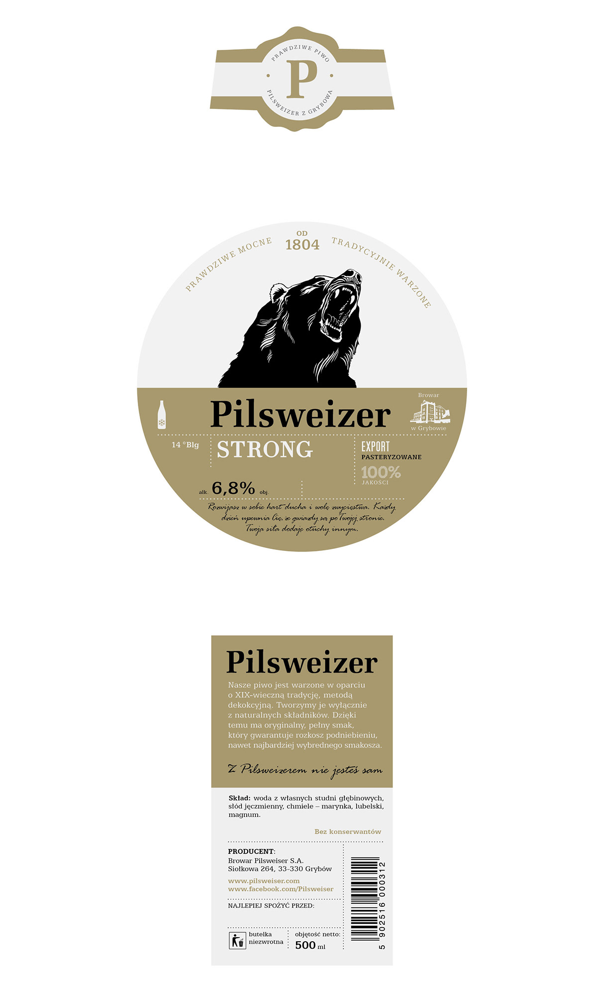 beer beer label Label brewery pantone local brewery Pilsweizer Pilsweiser Grybow small brewery