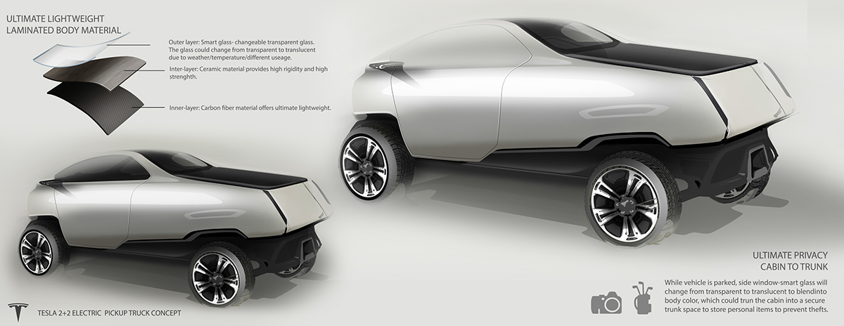 tesla Electric pickup truck Thesis Project Automotive interior