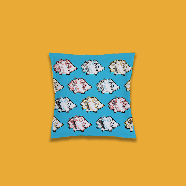 Hedgehog pattern prints colour textile home deco pillows lifestyle homeware