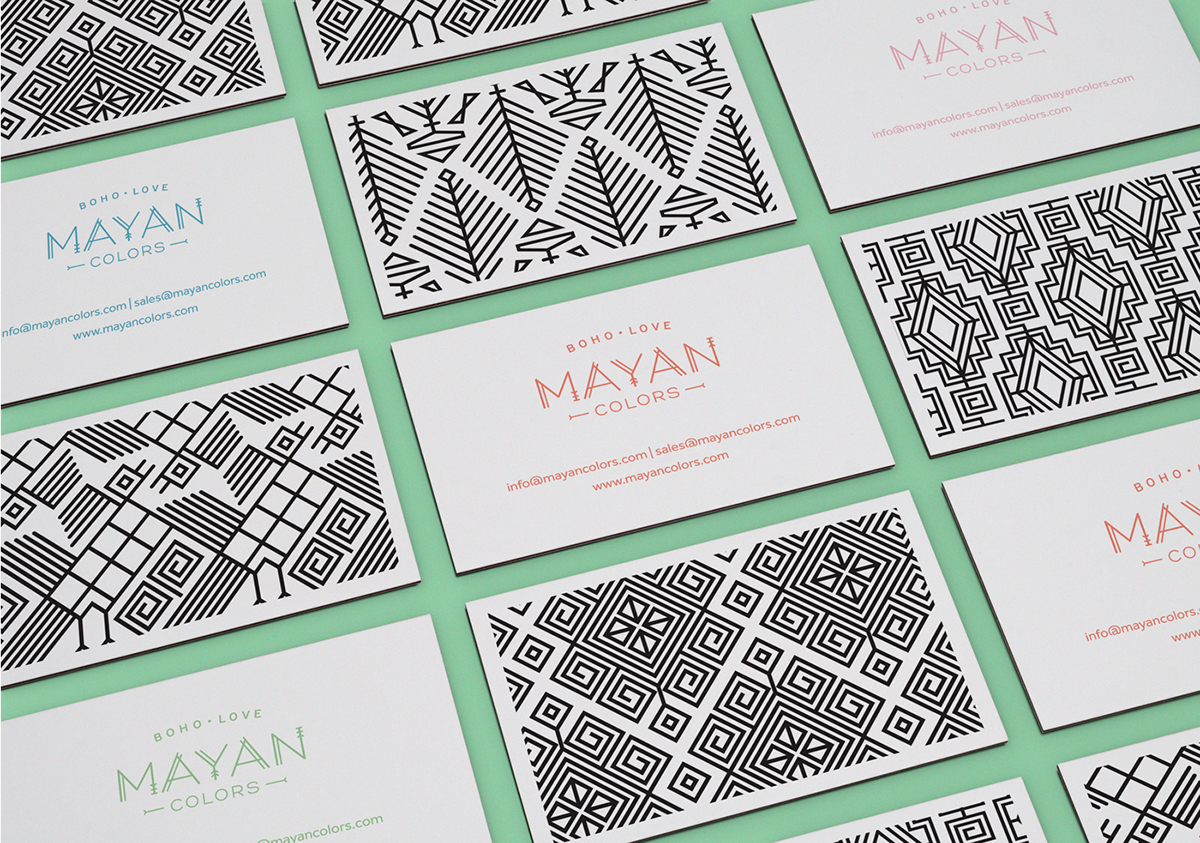 Adobe Portfolio logo Maya mayan textile accessories brand pattern handmade cards paper traditional Guatemala Greece