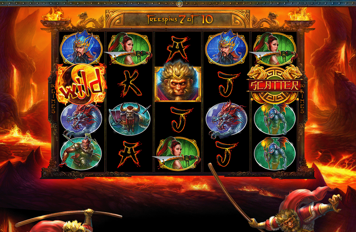 animation  game design  Monkey king slot game Slots Spine 2D symbols