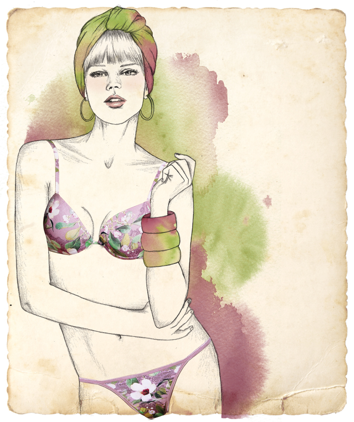 lingerie watercolor editorial