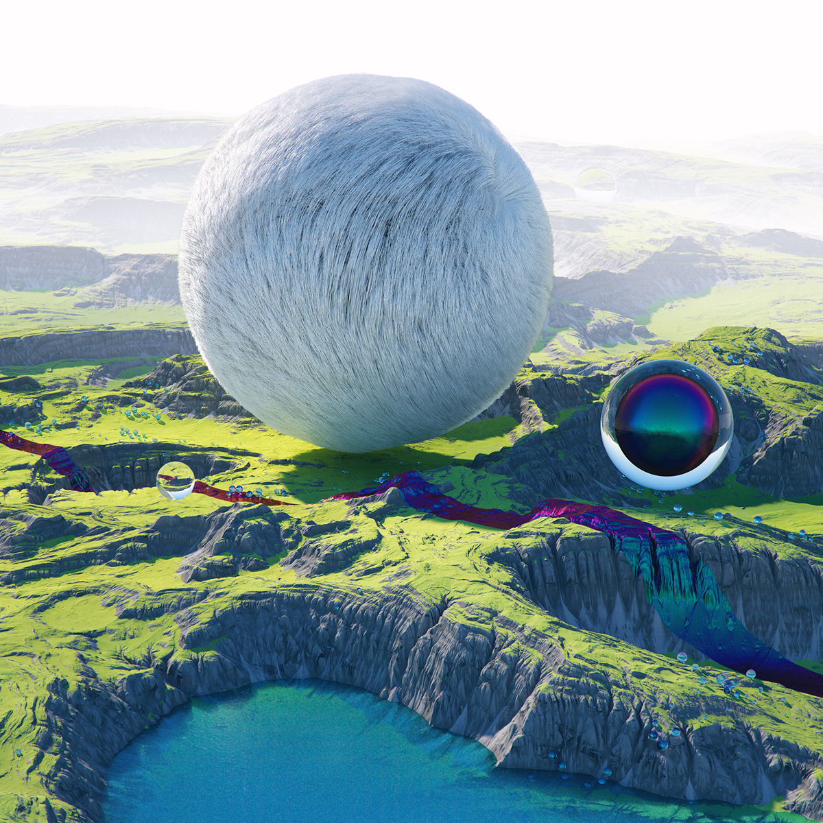 cinema 4d octane Render 3D Landscape surreal Scifi abstract