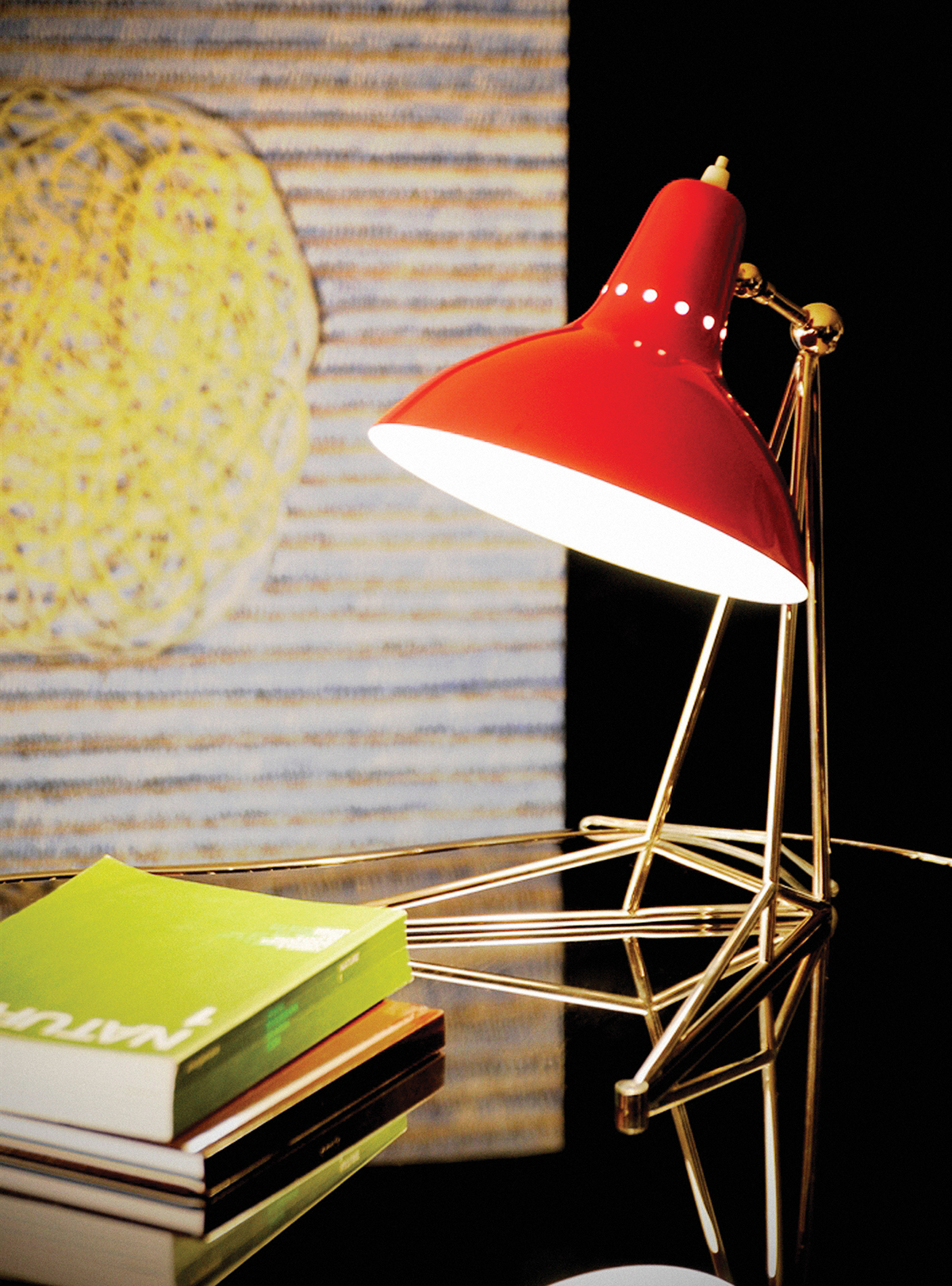Desk lamp red Lamp charismatic lamp minotti lamps decorative kids lamp colorful lampshade home lighting vintage light