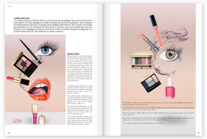 Magazine Trajectoire beauty makeup lipstick öga eye yeux lips skönhetssidor