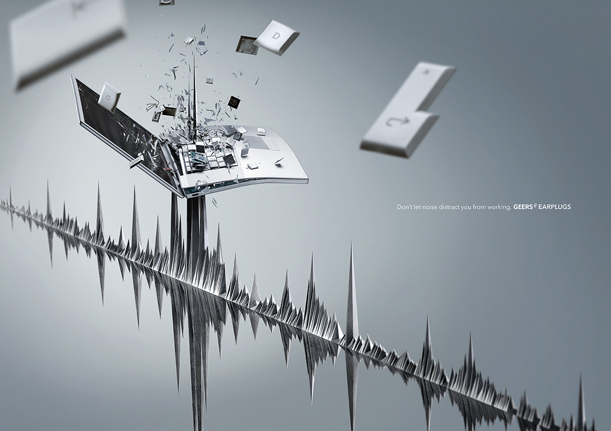 Geers print campaign creative 3D soundwave