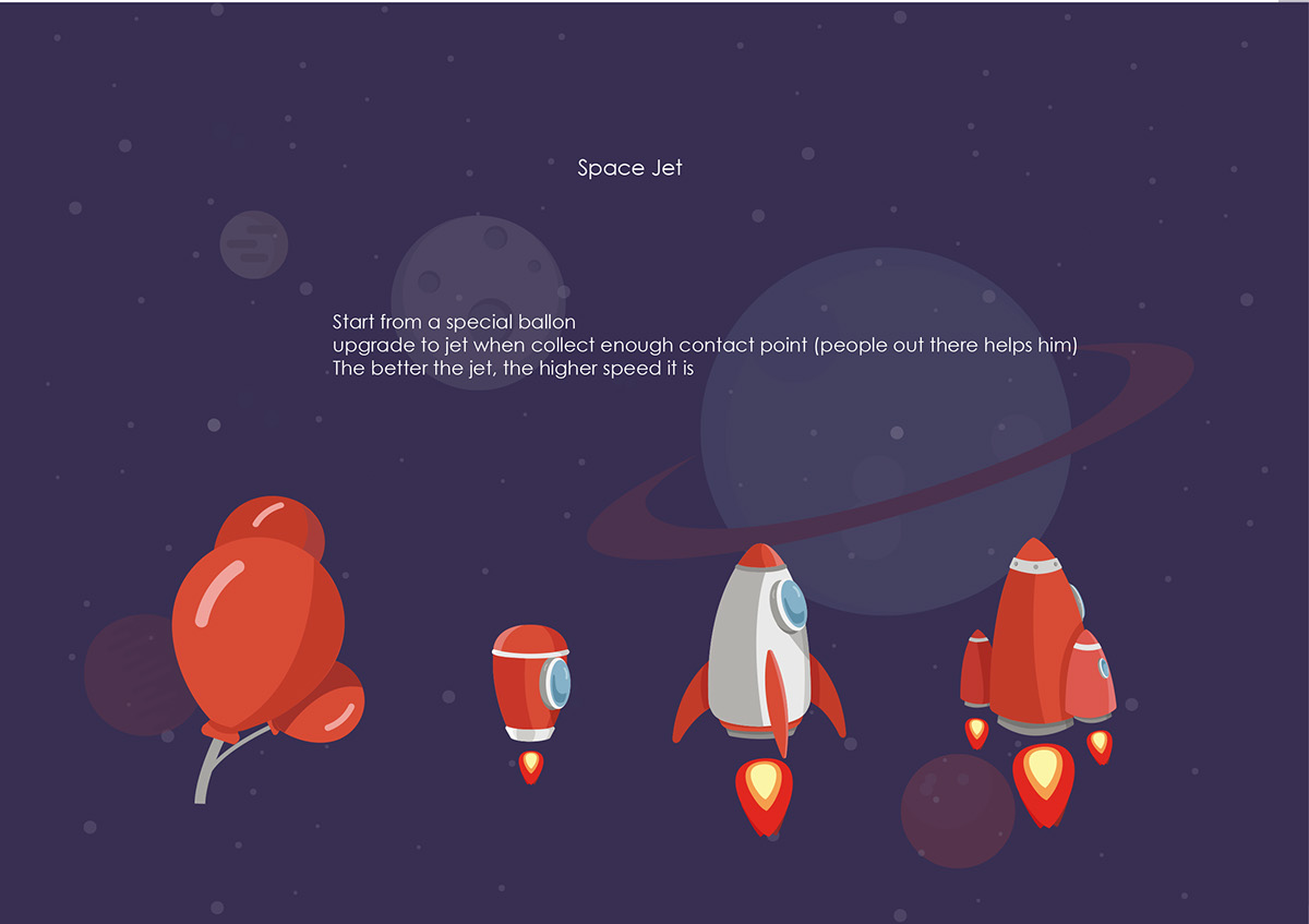 uiux game Illustrator photoshop Space  story