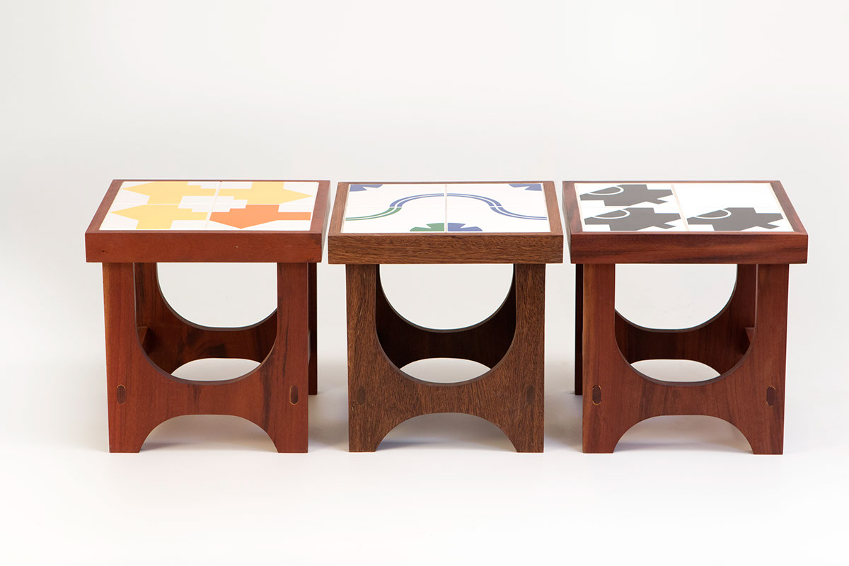 stool Brazil furniture design wood woodwork graphic athos bulcão