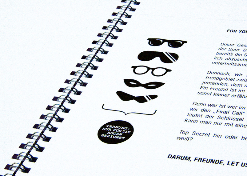 For your eyes only ARE WE DESIGNER cologne german trend book design humor Sascha van den Bloock Daniela Kempkes Invitation hand made stationary Event