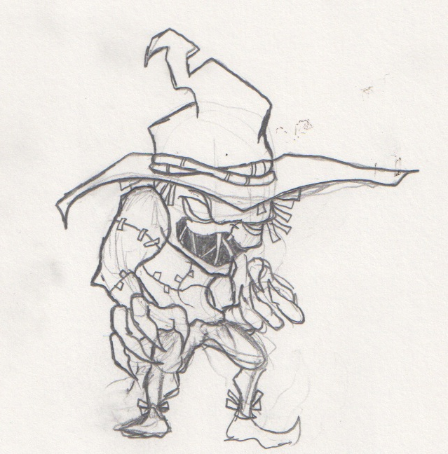 batman scarecrow Dc Comics Warner Bros. Albizu toons Illustrator photoshop pencil