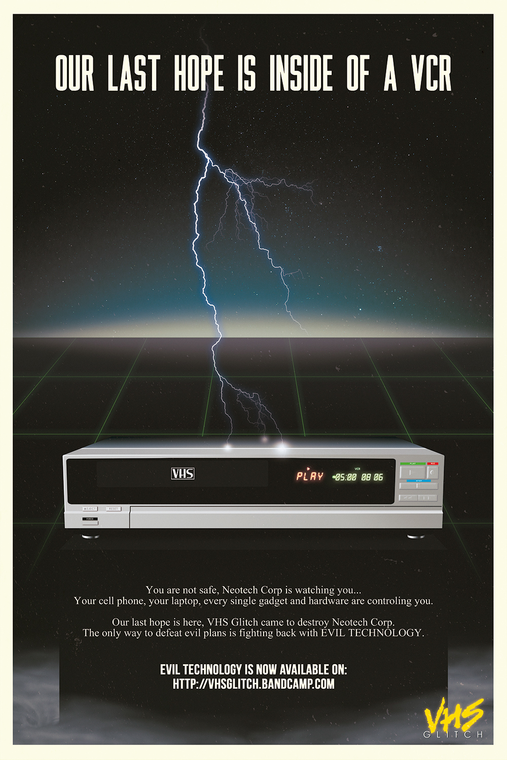 logo design retrofuturistic Retro futuristic vintage 80's eighties vhs Glitch Synthwave Cyberpunk videogame Pixel art