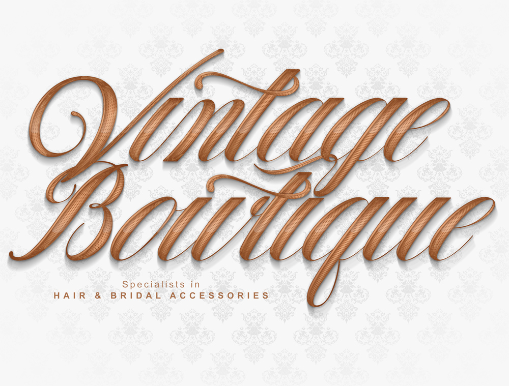 vintage boutique lettering vector