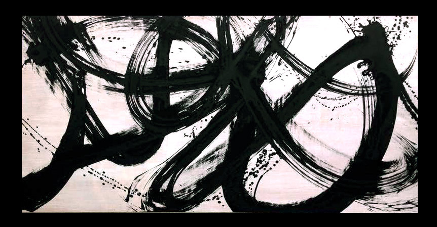 gestural Largescale movement brush paint physical tactile stroke blackandwhite