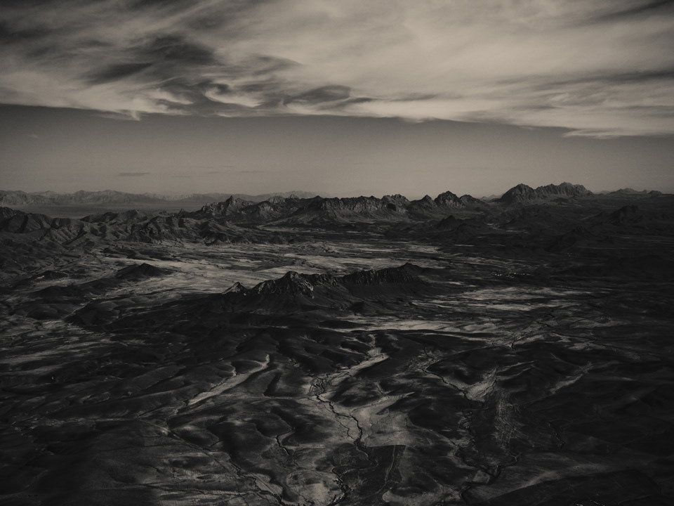 Afghanistan Landscape Aerial black & white monochrome desert baron