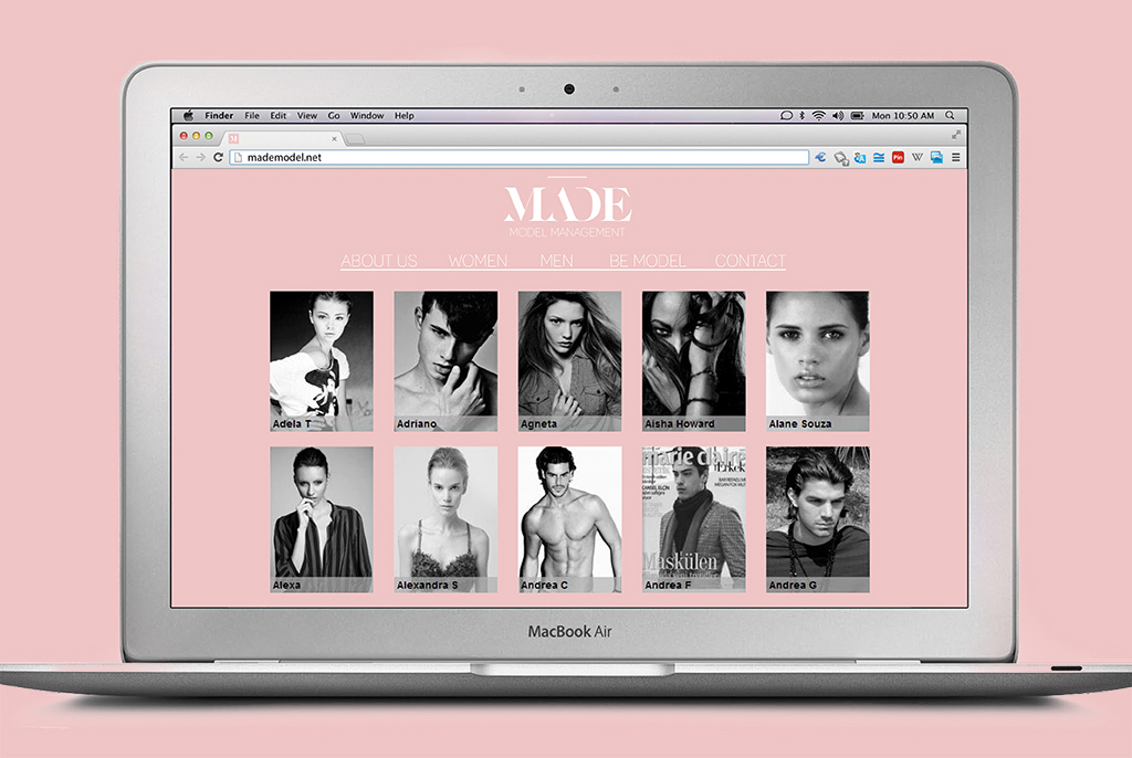 Model Agency Website agency feminine identity italian Italy Webdesign model brand made made model management made model