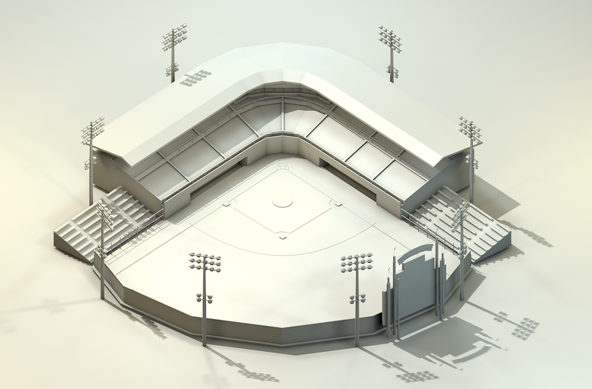 baseball Baseball Stadium Baseball Game iOS Game game Level Design design stadium buster posey buster bash Low Poly Render 3D cinema 4d