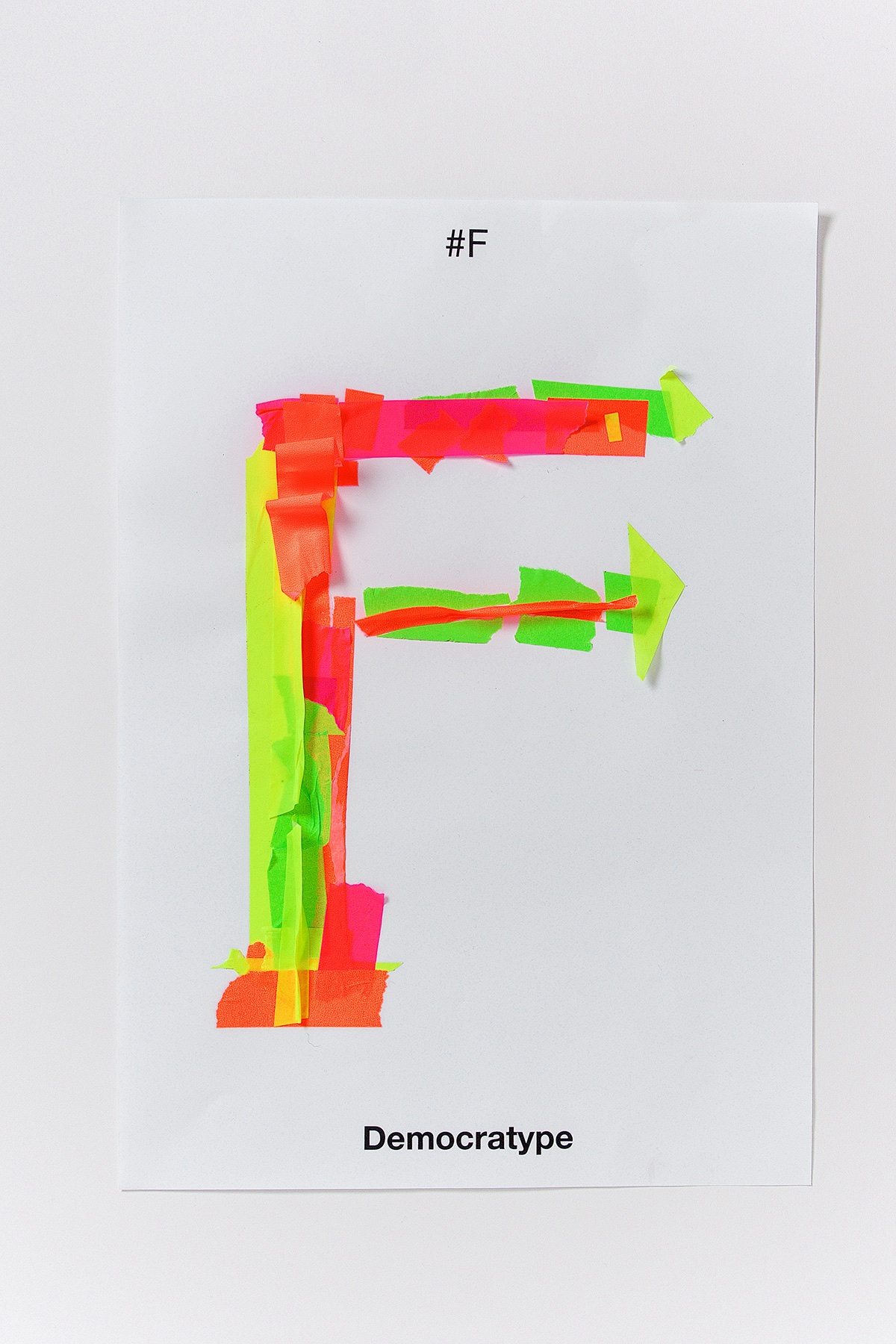 Democratype tape fluor neon IS Creative Studio experimental type play Workshop