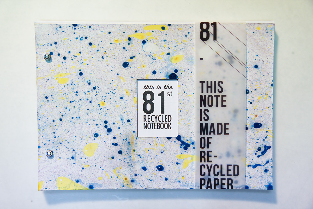 RECYCLED notebook marbling campaign One&Only color bolt nut One note
