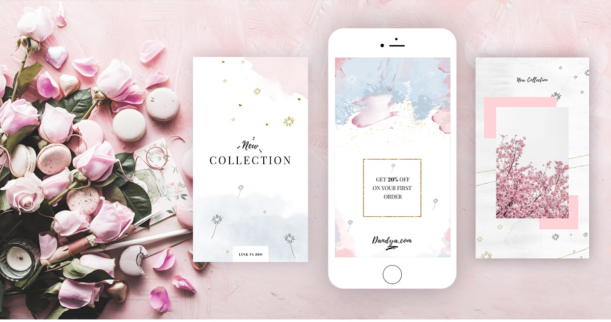 instagram Instagram Templates instagram promotions social promotions PSD Templates pink watercolor texture