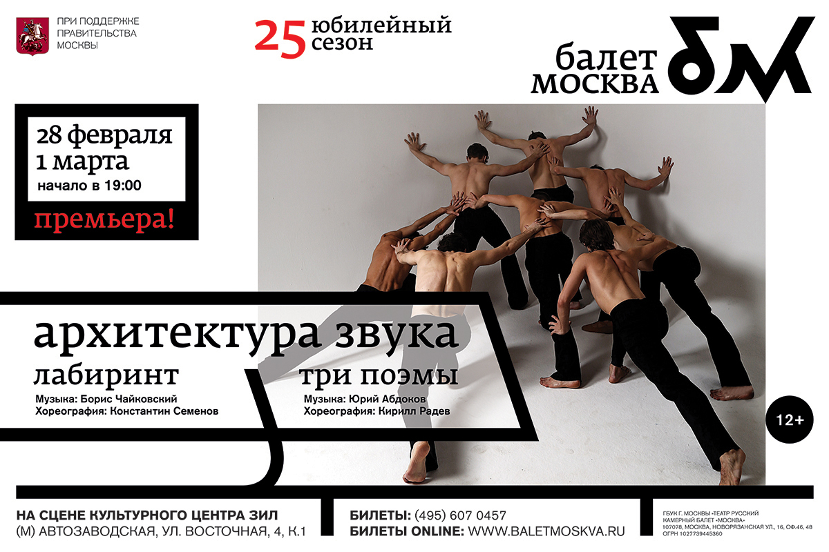logo theater  identity ballet black grid poster