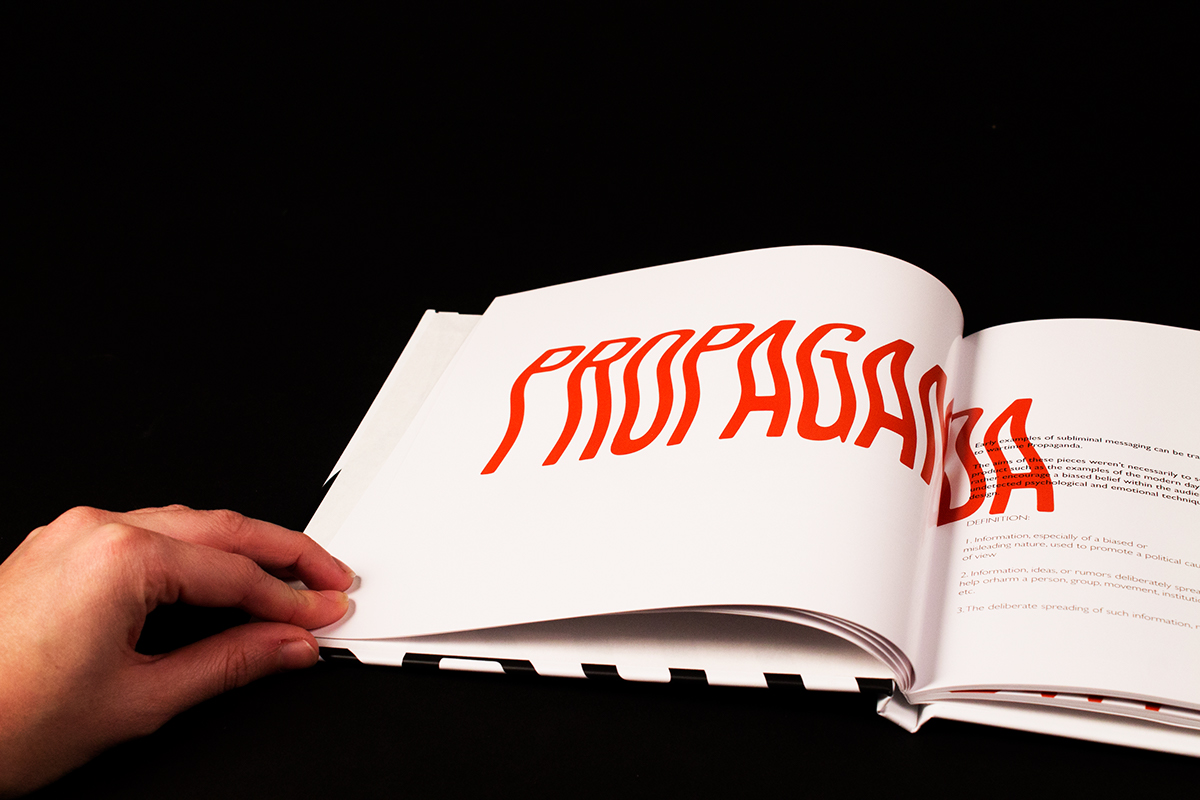 Exhibition book manipulated type Subliminal Messaging