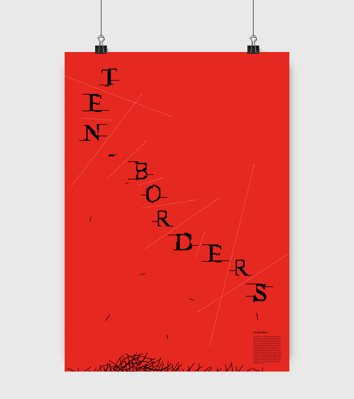 poster graphic design red Immigration ten borders new yorker