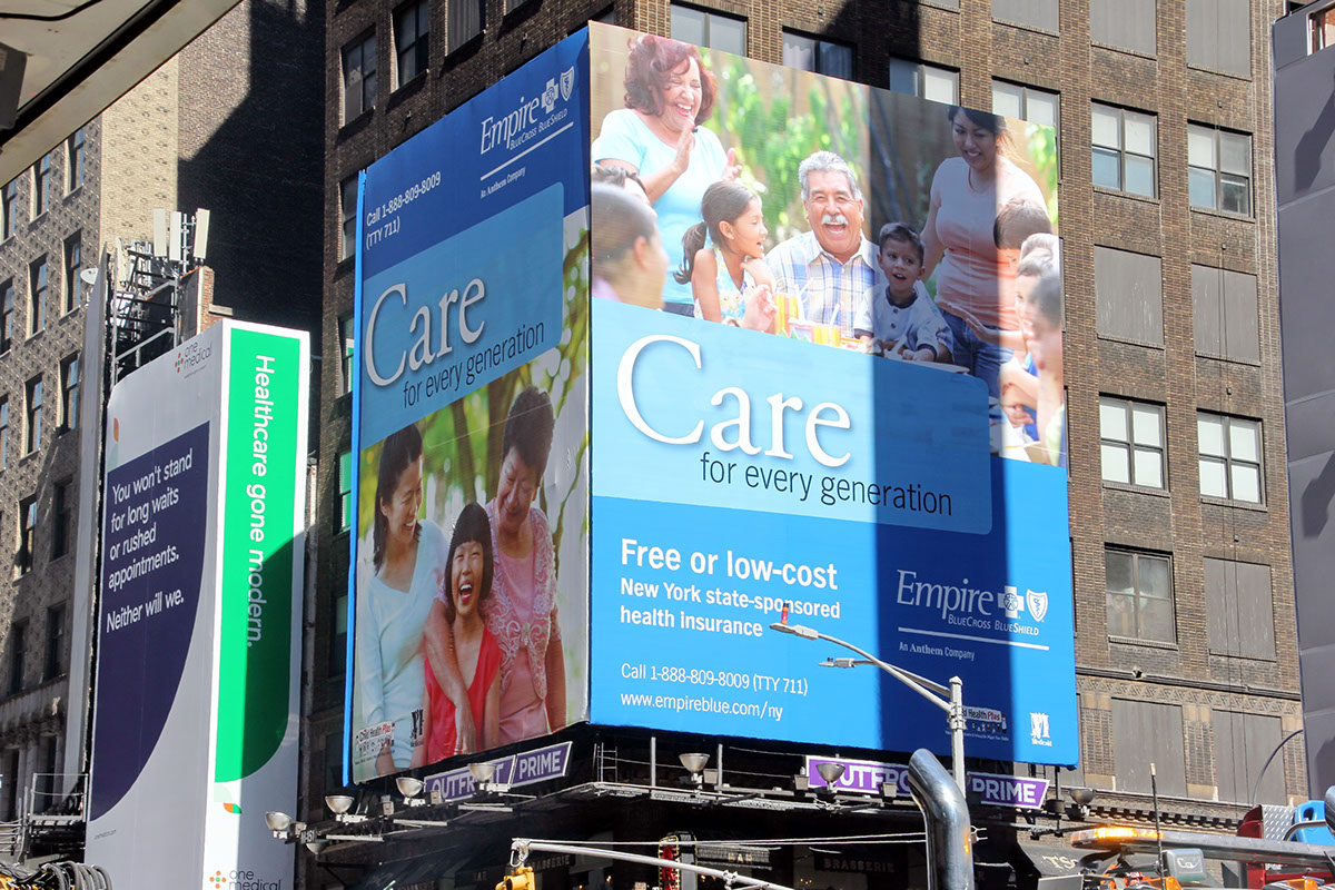 tiems square nyc billboard OOH out of home Advertising  Health Insurance