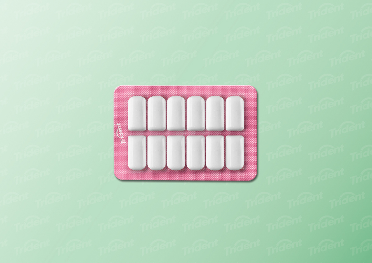 Adobe Portfolio Trident chewing gum sugar-free smile Mouth lips interactive teeth tooth chewing gum gums die-cut Window