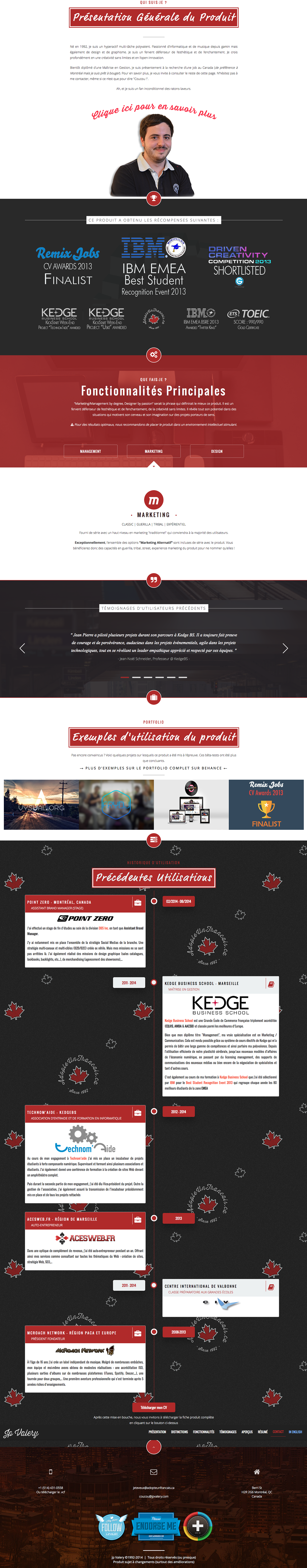 adopteunfrancais adopte un Français Montreal marketing   design communication Resume online landing page personal branding