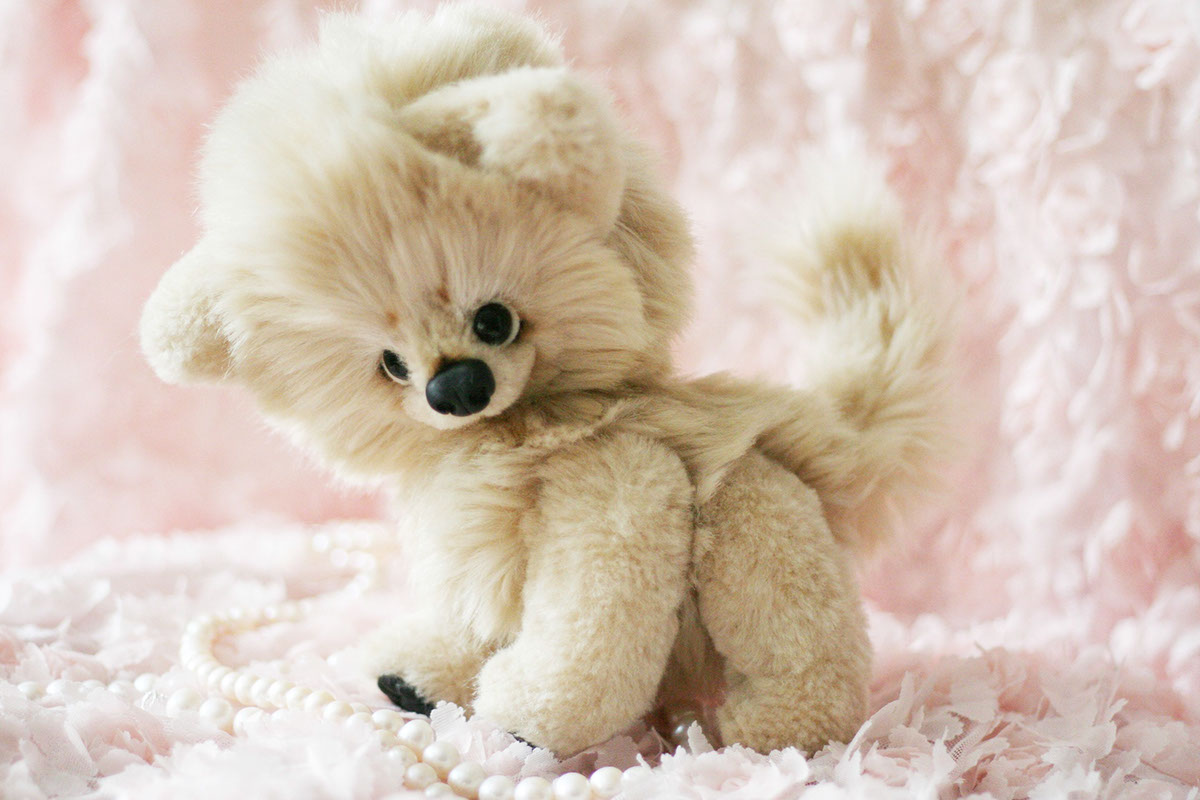 Teddy bear dog puppy Pomeranian toy realistic toy