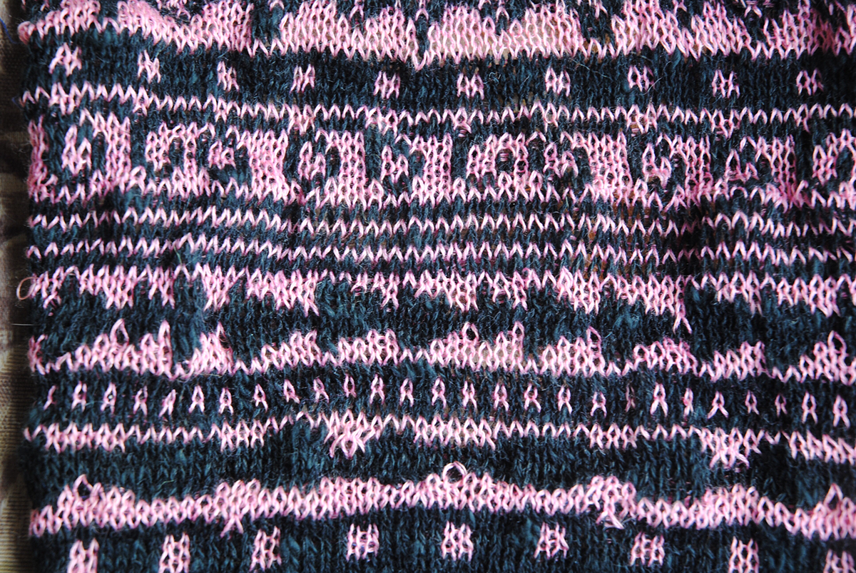 punch card knit knitting color