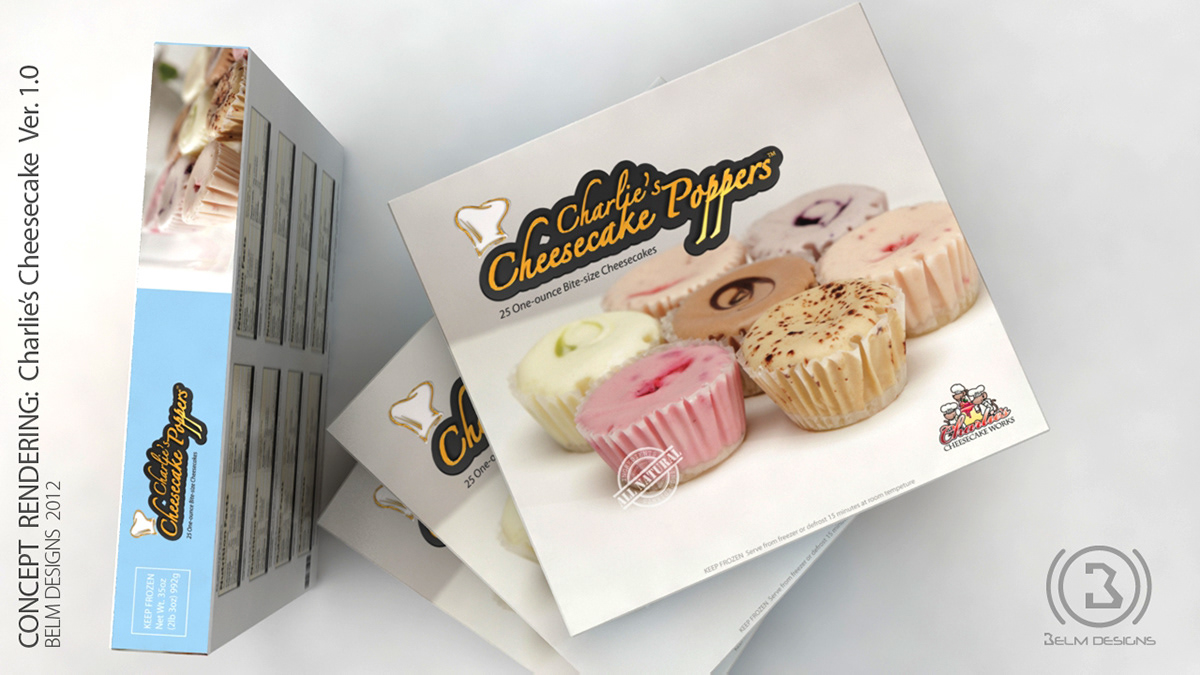 cheesecake print redesign identity 3D Renderings box retail packaging concepts mock up Graphic designs graphics illustrations posters Food  Belm Designs Belm designs package