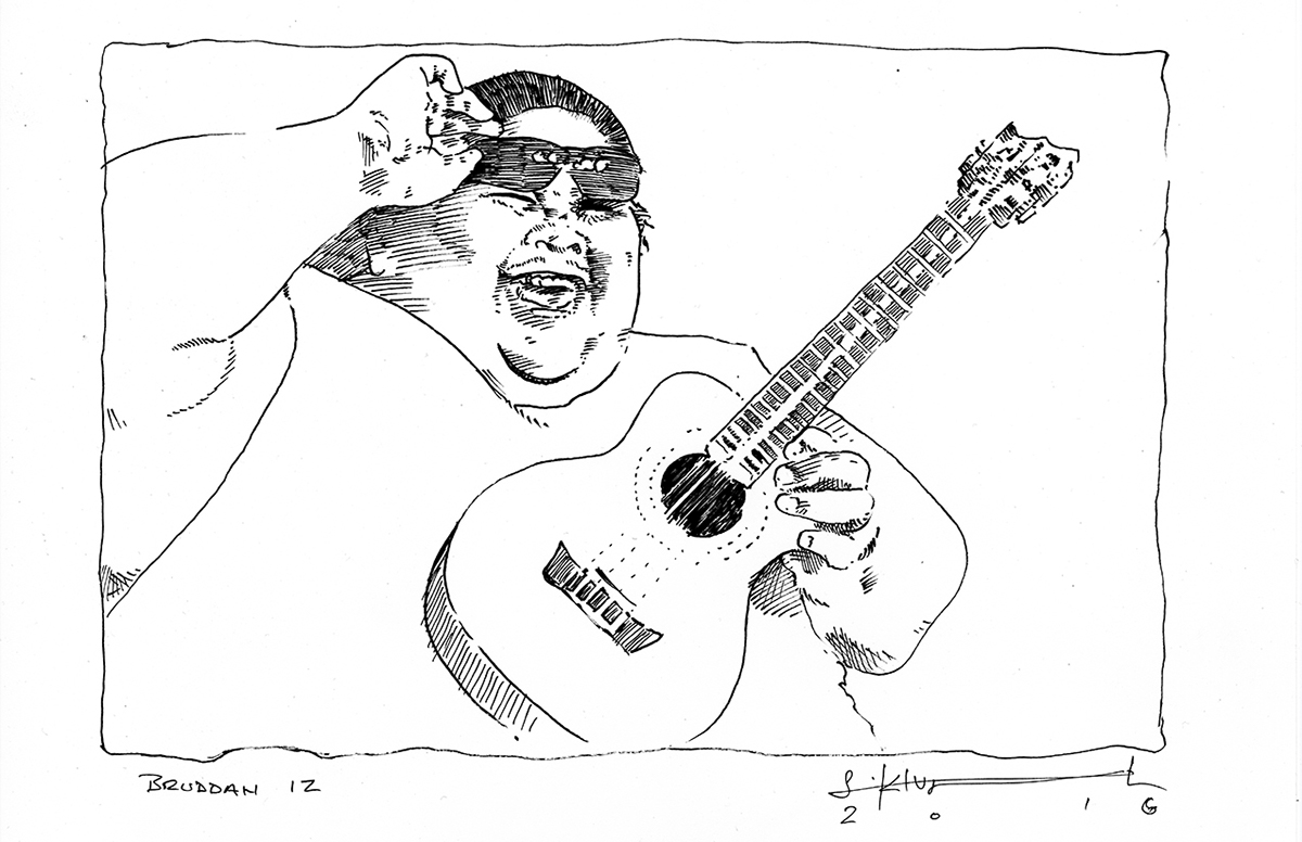 Celebrity musician portrait ink likeness