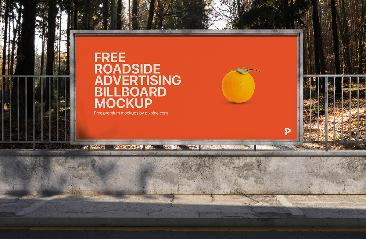 billboard branding  design free freebie Mockup Outdoor outdoor advertising psd template roadside signboard